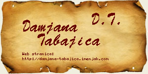 Damjana Tabajica vizit kartica